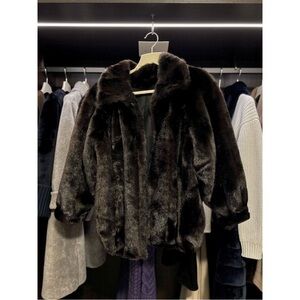 Dennis Basso - Luxurious Black Faux Fur Jacket
